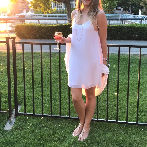 White Chiffon Slip Dress - Picture 3 of 5